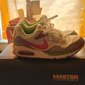 Nike Athletic Shoes - White, Pink, and Green